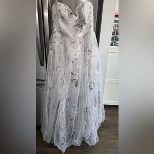 NWT Fashion nova grey mystic desire floral maxi dress